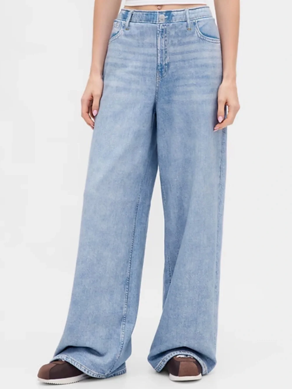 π GAP Light Blue Wide-Leg Jean Sweatpants - Picture 2 of 10